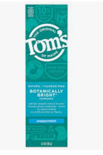 lot 540028 image: Tom s of Maine Botanically Bright Peppermint Whitening Toothpaste 4.7 oz