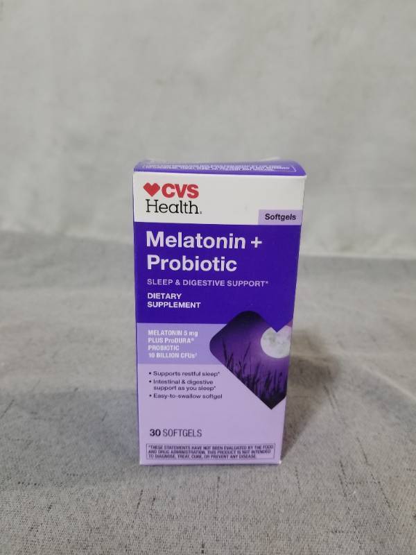 lot 540064 image: CVS HEALTH MELATONIN  PROBIOTIC DIETARY SUPPLEMENT 30 SOFTGELS