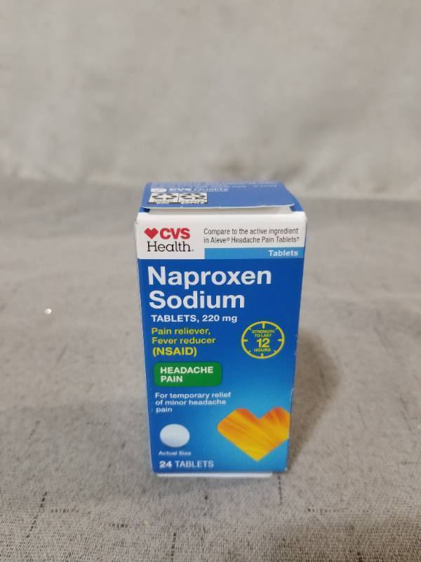 lot 540073 image: CVS HEALTH NAPROXEN SODIUM HEADACHE PAI. 220MG 24 TABLETS