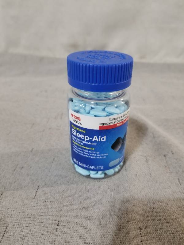 lot 540107 image: CVS Health Sleep Aid Mini Caplets Nighttime Diphenhydramine HCl 25mg
