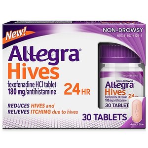 lot 180124 image: Allegra Adult Hives Relief Fexofenadine 180mg Tablets - 30ct