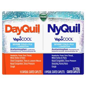 lot 180127 image: Vicks DayQuil & NyQuil Severe VapoCOOL Cold & Flu Medicine Caplets - 24ct