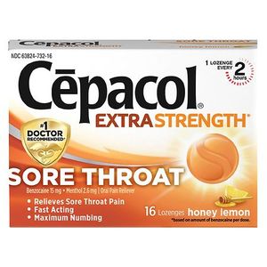 lot 180146 image: Cepacol Honey Lemon Lozenges -16ct