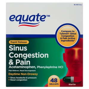 lot 180147 image: Equate Rapid Release Sinus Congestion & Pain Gelcaps 48 Count
