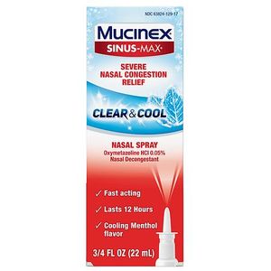 lot 180156 image: Mucinex Sinus Nasal Spray Decongestant- 0.75 oz