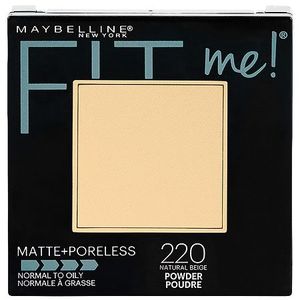 lot 180170 image: Maybelline Fit Me Matte Poreless Pressed Face Powder Makeup Natural Beige 0.29 oz