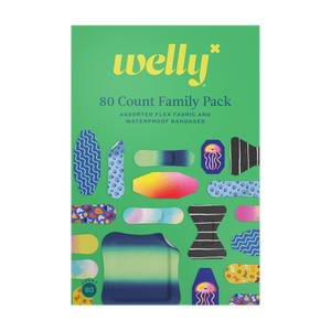 lot 180193 image: Welly Family Pack Adhesive Flex Fabric and Waterproof Bandages Assorted 80 Count