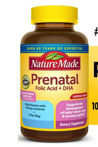lot 180195 image: Nature Made Prenatal With Folic Acid  DHA 100 Softgels
