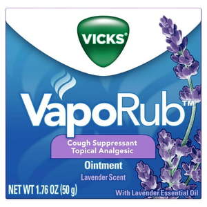 lot 180200 image: Vicks VapoRub Topical Chest Rub & Analgesic Over-the-Counter Medicine Lavender Scent 1.76 Oz