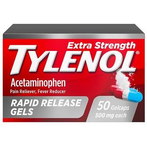 lot 180212 image: Tylenol Extra Strength Acetaminophen Rapid Release Gels 50 ct