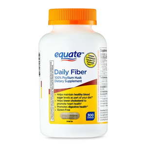 lot 180227 image: Equate Daily Fiber 100% Psyllium Husk Dietary Supplement Capsules 300 Count