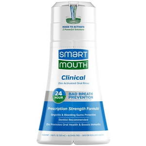 lot 180237 image: SmartMouth Activated Dual-Solution Oral Breath Rinse Mouthwash Clinical DDS Clean Mint 10.82 fl oz