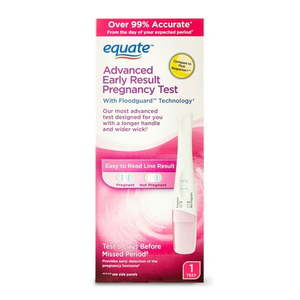 lot 180239 image: Equate Advanced Early Pregnancy Test Test 5 Days Sooner over 99% Accurate 1ct