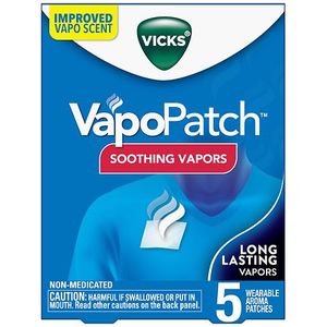 lot 180250 image: Vicks VapoPatch Non-Medicated Wearable Arome Patch Long Lasting Soothing Vicks Vapors 5 Ct