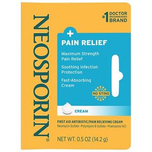 lot 180254 image: Neosporin  Pain Relief Dual Action First Aid Antibiotic Cream .5 oz
