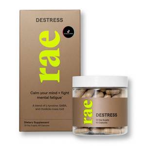 lot 180256 image: Rae Destress Dietary Supplement Vegan Capsules for Stress Relief - 60ct