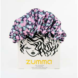 lot 180263 image: Zumma Adjustable Satin Sleep Cap Black Multicolor Print