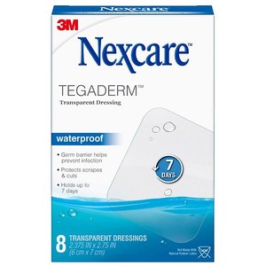 lot 180270 image: Nexcare�� Tegaderm�� Waterproof Transparent Dressing, H1624, 2-38 in x 2 34 in, 8 ct. (Unit of Use)