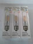 LED2020 LED T10 Filament Light Bulb, 120VAC, Day Light (5000K), 4.5W to Replace 60W Incandescent Bulbs, E26 Base, Dimmable, Clear Bulb, UL Certified, 3PACK