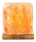 HemingWeigh Salt Lamp Rock Salt Cube Lamp 12 Cm on Wood Base, Electric Wire and Bulb Included [Hand Crafted Salt Lamp]