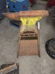 149 POUND PETER WRIGHT WROUGHT ANVIL ON FOUR LEG STEEL STAND