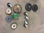 LOT OF WHEELS AND CASTER WHEELS