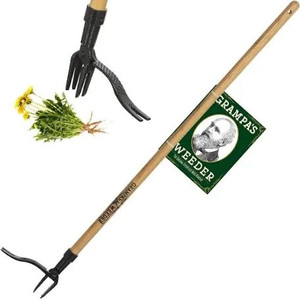 lot 31755 image: Grampas Weeder - The Original Stand Up Weed Puller Tool with Long Handle - Made with Real Bamboo & 4-Claw Steel Head Design - Easily Remove Weeds Without Bending, Pulling, or Kneeling