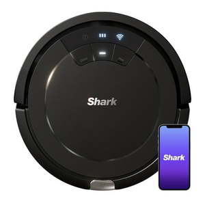 lot 31938 image: Shark ION Robot Vacuum Wi-Fi Connected Works with Google Assistant Multi-Surface Cleaning Carpets Hard Floors Black RV754