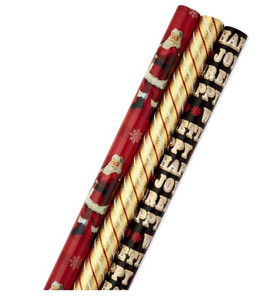 lot 31978 image: Hallmark Christmas Wrapping Paper with Cut Line 5JXW1031, 3 Rolls, 80 sq.ft Tota
