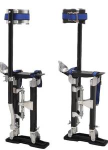 lot 31989 image: TBAPFS Drywall Stilts 15-23 Inch Height Adjustable Lifts Aluminum Tool for Painting Finishing Pruning Branches Cleaning - Black (15 - 23)