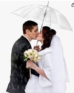 lot 31996 image: 18 Pack Wedding Umbrellas with J Hook Handle Windproof Stick Umbrellas Large Bubble Umbrella for Adults Kids Rain
