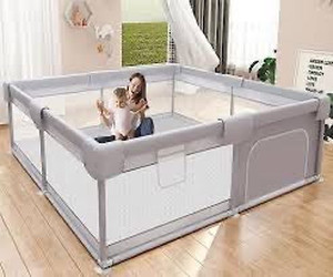lot 32002 image: Grey Baby Playpen - AMZ-2000-G