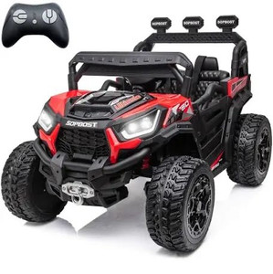 lot 31066 image: sopbost 2023 Kids Ride On Car 24V Battery Powered 4 Wheeler 2x24x4 Motorized Ride On UTV with Remote Control Ride On Toys for Boys Girls, 4 Spring Absorbers, Red