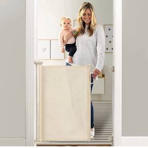lot 31097 image: Retractable Baby Gate, 33 Tall, Extends up to 55 Wide, Child Safety Baby Gates for Stairs, Doorways, Hallways, Indoor, Outdoor