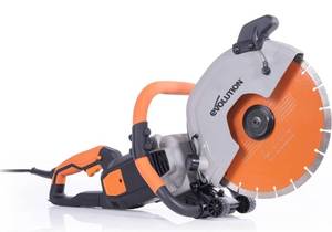 lot 31098 image: Evolution R300DCT 12 Inch Concrete Saw with Water Fed Dust Suppression (Aka Circular Saw, Angle Grinder, Cut Off Saw, Demo Saw, Masonry) Electric, No Gas, 4-12 Cut - Incl Premium Diamond Blade - Retail $294.63