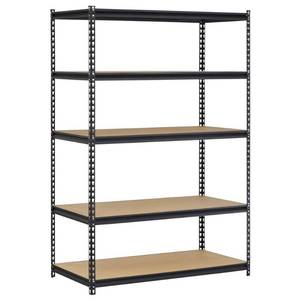 lot 31108 image: Muscle Rack 48 W x 24 D x 72 H 5-Shelf Steel Freestanding Shelving Unit Black