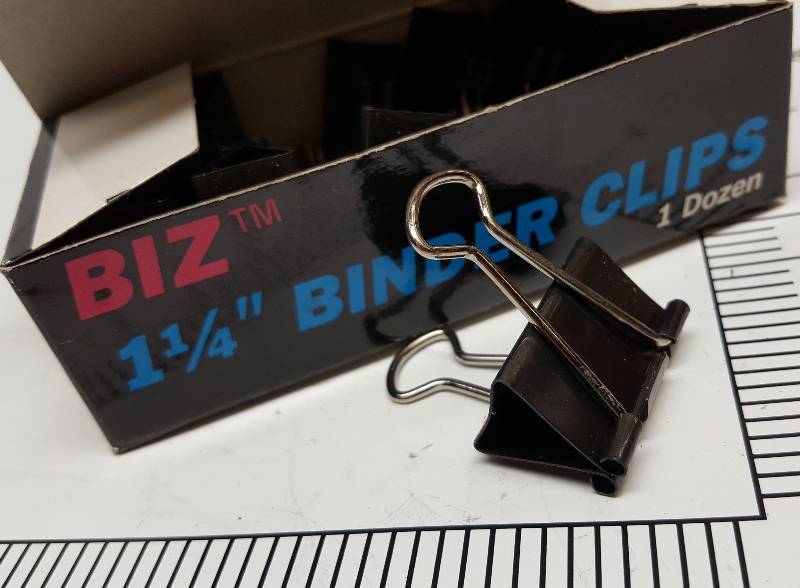 lot 6853-2 image: New box of 12 (dozen) 1-14 spring loaded binder clips handy to keep the papers in order