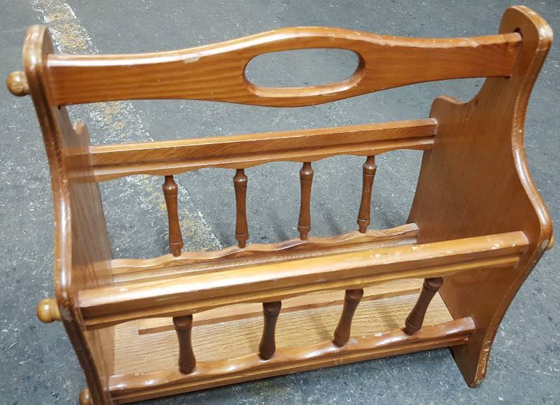 lot 6631 image: Real wood and an old fashioned living room magazine rack in very nice condition
