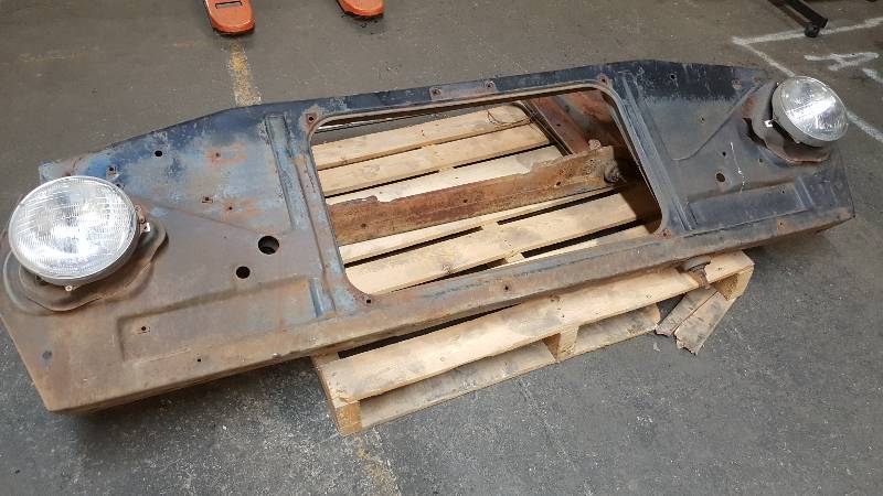 lot 6576 image: Again from the shop that restored the 1967-72 Chevy GMC pickup trucks.  Good looking core support with rusted battery box and headlights