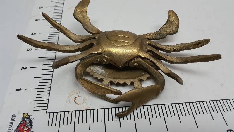 lot 6584 image: Wild looking Brass Crab looking creature that most likely is or was an ash try