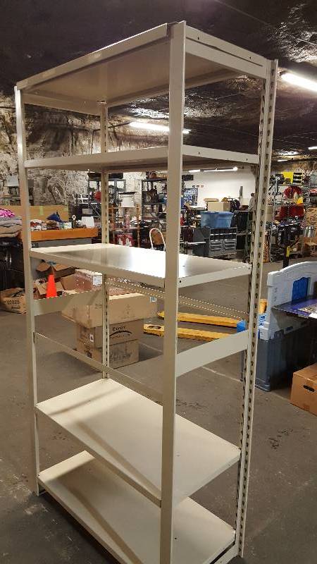 lot 6550 image: This HD steel and fully adjustable height shelving unit is 6 feet tall X 48 wide and with deeper shelfs