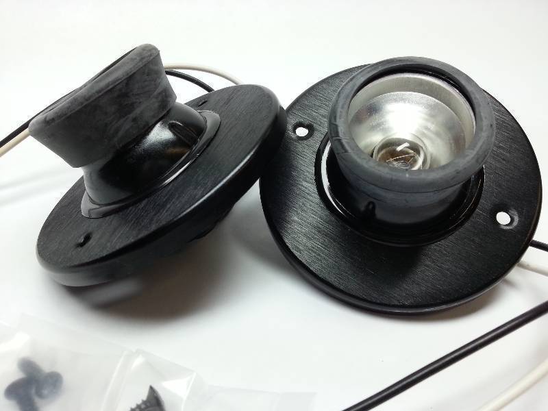 lot 8847 image: New pair (2) Van or truck interior aircraft style adjustable reading lights with Black bezel.