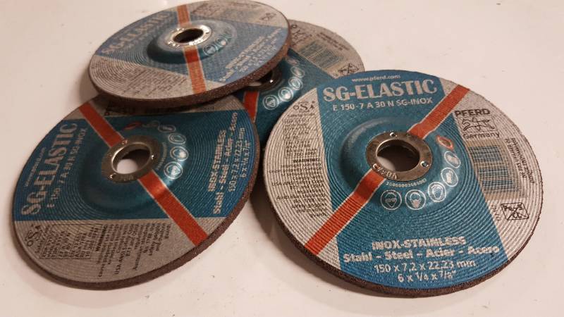 lot 6728 image: 6 Special made in Germany are these (4 discs in this lot) of Stainless steel grinding discs.