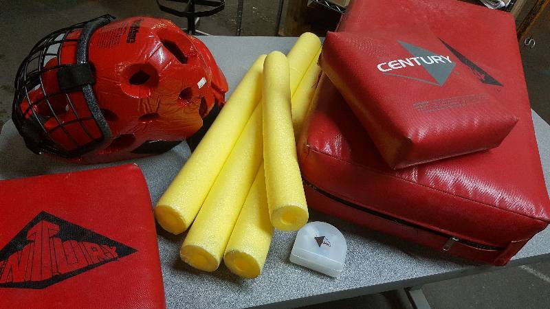 lot 6422 image: Miscellaneous pieces of equipment from the RedMan protective gear and training suits we sold last week on Equip-Bid.