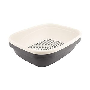 lot 3790 image: Amazon Basics Sifting Scoop-Free Easy-to-Clean Cat Litter Box, Large, Gray