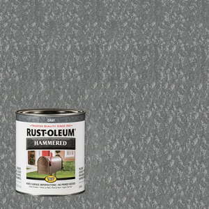 lot 3858 image: Gray Rust-Oleum Stops Rust Hammered Paint-7214502 Quart