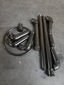 lot 2407 image: Industrial Bathroom Towel Bar & Ring Kit (Black)