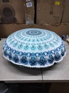 lot 3827 image: Codi Meditation Floor Pillow BlueWhite 32