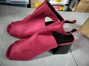 lot 1578 image: Zengler Chunky Heel Sandals for Women Cut Out Peep Toe Zipper Block Heel Sandals Summer Beach Ankle Strap High Heeled Sandals Size 40