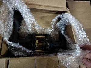 lot 1587 image: Black Door Handles Wave Style Levers, Privacy Door Lock Function DL12061BKBK